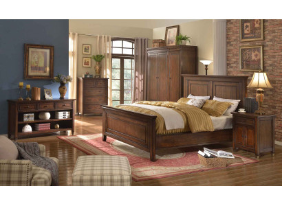 Cama + 2 mesitas de noche 3 piezas Conjunto de dormitorio Juegos de dormitorio de lujo de diseñador.