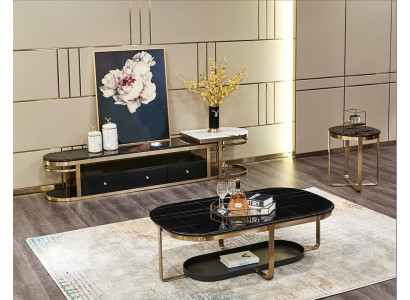 Conjunto de sala de estar Sideboard mesa auxiliar mesa de centro mesa 3 piezas completo.
