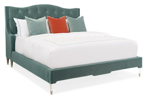 Camas Chesterfield habitación de dormir cama de cuero diseño de lujo doble hotel.