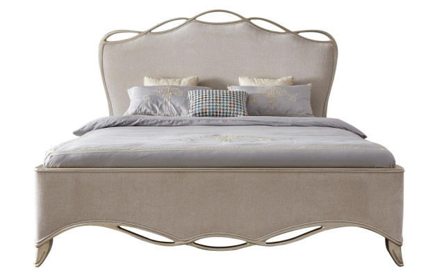 Diseño textil de lujo cama, cama doble acolchada, 180x200 habitación.