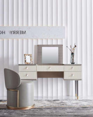 Vanity console table secretary cosmetic mirror dresser stool
