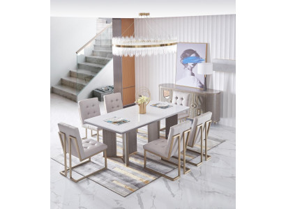Mesa de comedor Diseñador Muebles de lujo Mesas de madera 180x90cm Sala de estar