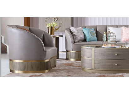 Sillón Diseñador Silla Tapizada Relax Tela Textil Cuero Salón Club Individual Nuevo