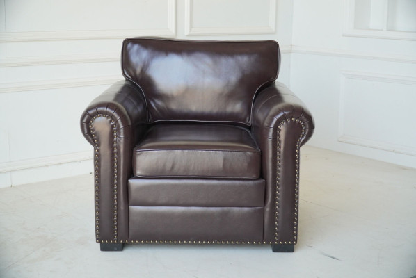 Diseño de sillón de cuero de lujo, sofá de televisión individual, sofá relax, salón acolchado nuevo.