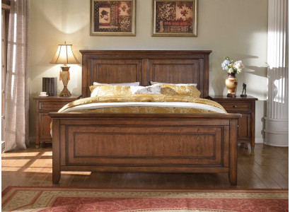 Diseño de cama camas de hotel de lujo dormitorio doble de madera nueva casa de campo.