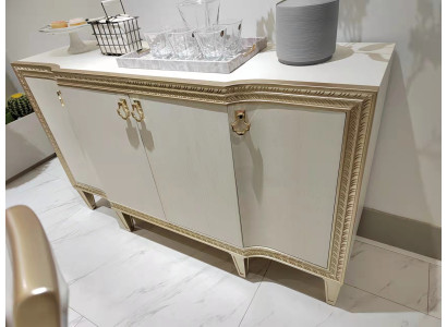 Cómoda, armario de lujo, mesa lateral baja, diseño de madera noble, consola, armario, cómoda.
