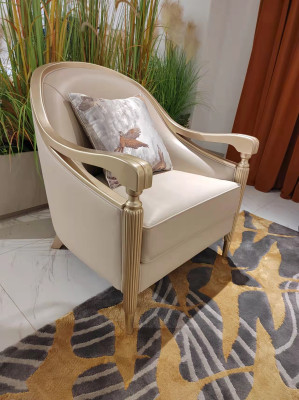 Silla estilo italiano Muebles decoración Muebles de madera Silla de un asiento Real