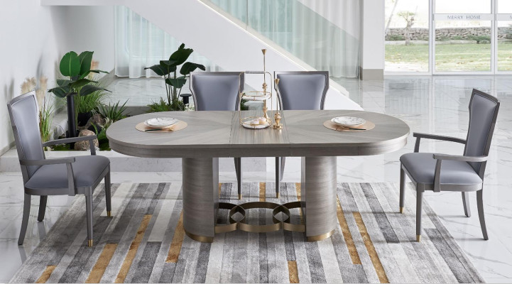 Diseño de mesa de comedor de madera y piedra Mesa de comedor moderna Muebles 221x95 Mesas