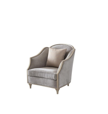 Sillón Hotel Tapizado Sillas Sala de estar Sillón moderno estilo italiano.