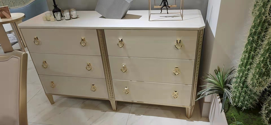 Cómoda de 160 cm, muebles de dormitorio de madera con patas multifuncionales y modernas.