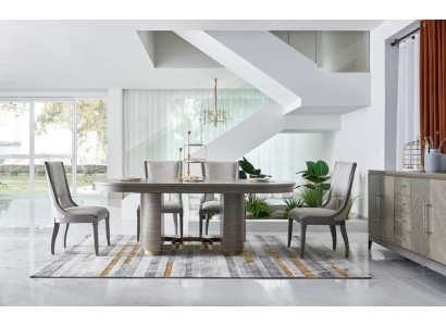 Mesa de comedor Diseñador Muebles de lujo Mesa de madera 221x95cm Sala de estar