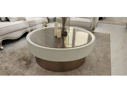 Diseño metal madera sofá oro sala de estar mesas auxiliares mesa redonda mesa de centro