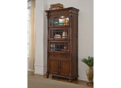 Clásico estante de libros biblioteca vitrina mueble de cristal.