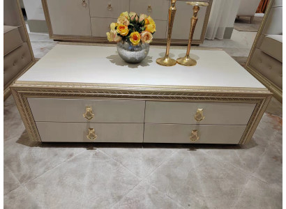 Mesa de centro clásica de madera tallada con diseño de lujo de muebles italianos nuevos