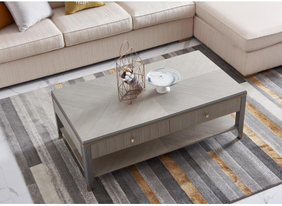 Mesa de café de lujo de madera Mesas de sala de estar Muebles de alta calidad Mesa auxiliar