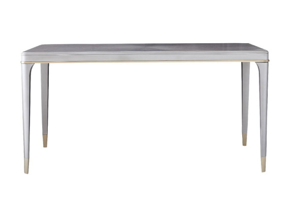 Muebles de lujo para la mesa de comedor en la sala de estar Diseño de madera y acero inoxidable.