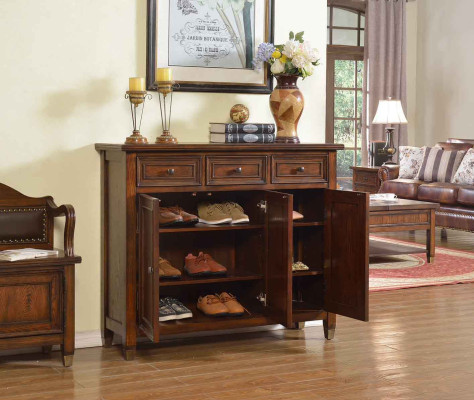 Mueble para zapatos de 3 compartimentos, estante de zapatos, estante marrón, zapatero, cómoda para zapatos, cómoda.