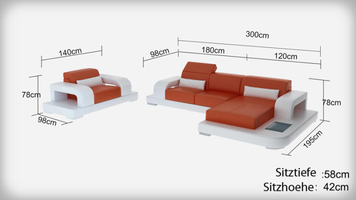 Sofá de cuero, sofá en forma de L para sala de estar, juego de sillones moderno G8006E