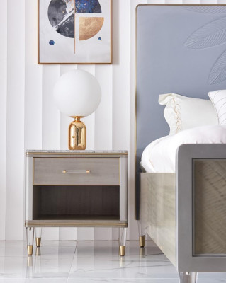 Mesita de noche lujo madera mesitas de noche mesa consolas decoración noche estilo moderno.