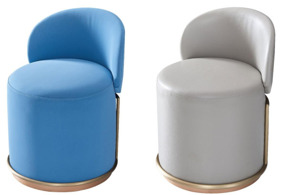 Taburete Diseño Tapizado Reposapiés Otomana Asiento Cuero Chaise Lounge Pufa