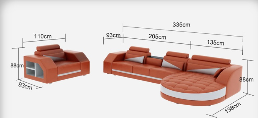 Sofá de cuero sofá conjunto de salón sofá + sillón diseño de sofá G8018E