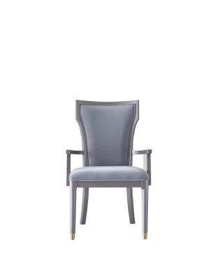 Silla de diseño de lujo estilo italiano real, mueble de una sola plaza de madera con respaldo.