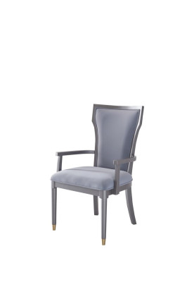 Silla de diseño de lujo estilo italiano real, mueble de una sola plaza de madera con respaldo.