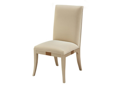 Silla de cuero acolchada de lujo, silla de diseñador, silla de comedor de madera.