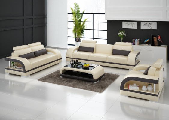 Sofá de cuero sofá paisaje de vida 3 + 2 + 1 sillón conjunto de sofás decoración diseño nuevo