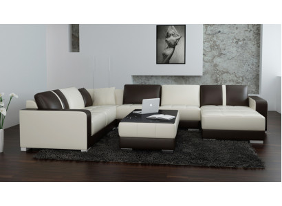 Sofá de cuero sofá conjunto de estar conjunto de esquina Diseño de sofá moderno con USB