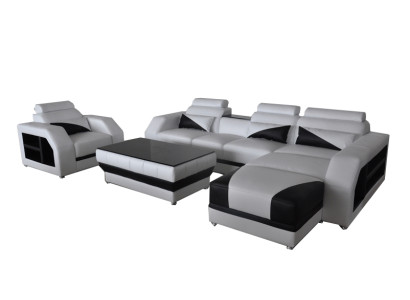Conjunto de sofás de esquina de cuero, sofás, sofá-cama, sofás, sofás, sillas de salón, rincón.