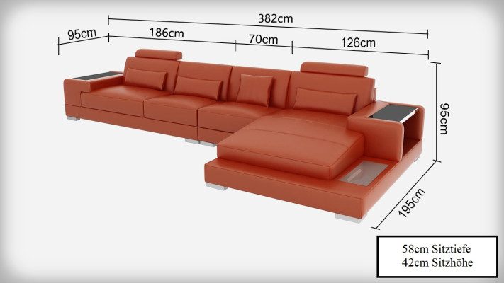 Sofá de cuero sofá de salón con USB esquinero sofá rincón conjunto de diseño moderno sofá