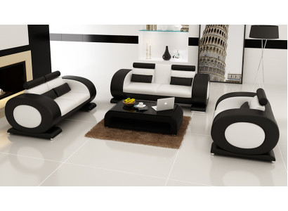 Sofá de cuero Sofá moderno Conjunto de sofás para sala de estar de 3 plazas + 2 plazas + 1 plaza Sofá de diseño con USB