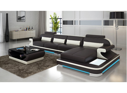 Sofá de cuero Sofá Conjunto de estar Rincón de sofá Conjunto de esquina Diseño Sofá moderno G8021C