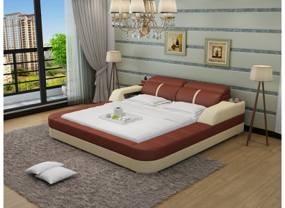 Diseño de cama de cuero de lujo, cama acolchada doble moderna matrimonial 140/160/180 LB8823.