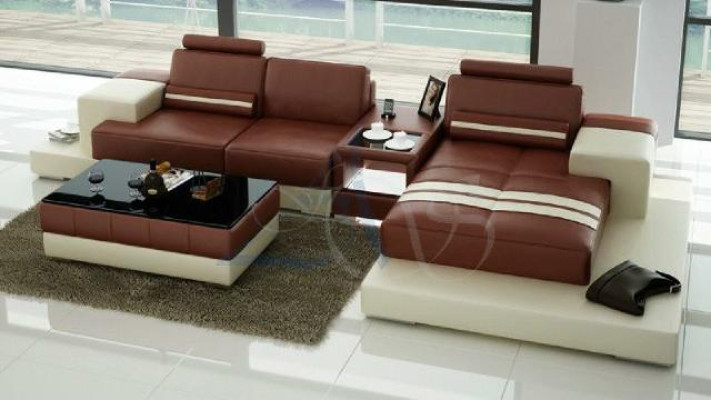 Sofá de cuero Sofá de esquina Sofá Sofá de diseño Asiento Acolchado Conjunto de muebles para el hogar 2725B