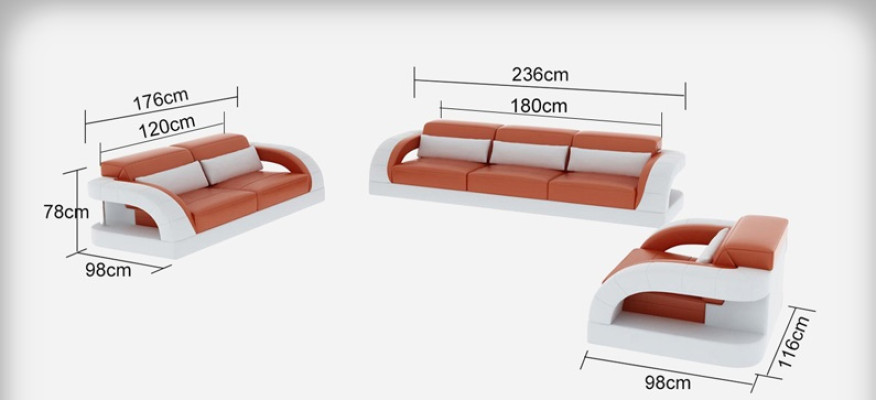 Sofá de cuero Sofá Juego de sofá 3+2+1 asientos Conjuntos de diseño de sofá moderno Nuevo USB