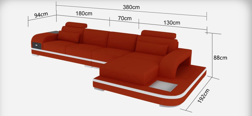Diseño elegante y moderno. Sofá esquinero de cuero en forma de L para salas de estar atemporales.