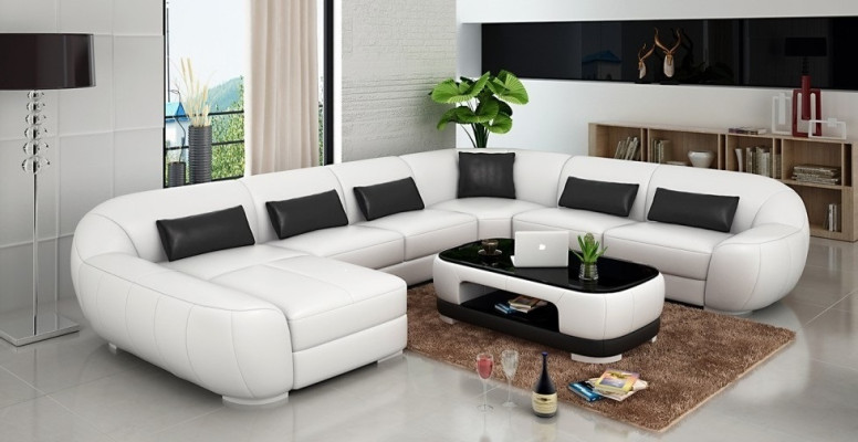 Sofá esquinero en forma de U elegante diseño moderno para el máximo confort de su sala de estar.