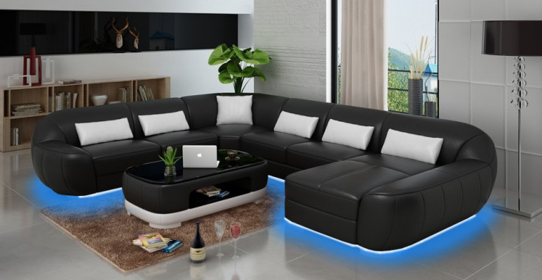 Sofá esquinero en forma de U elegante diseño moderno para el máximo confort de su sala de estar.