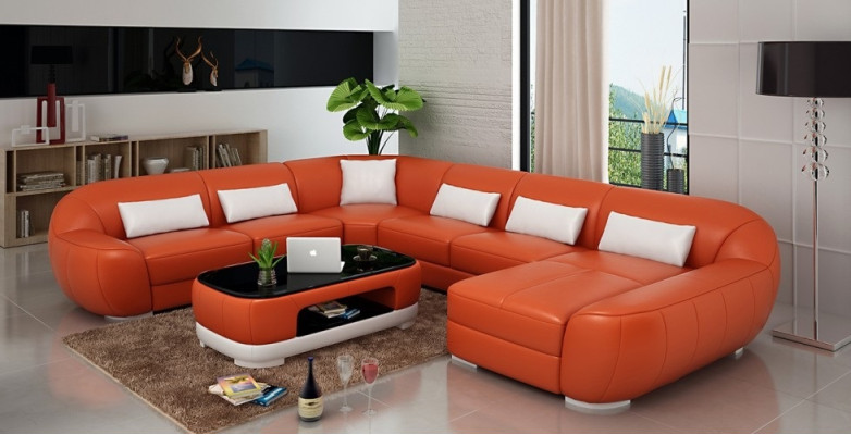 Sofá esquinero en forma de U elegante diseño moderno para el máximo confort de su sala de estar.