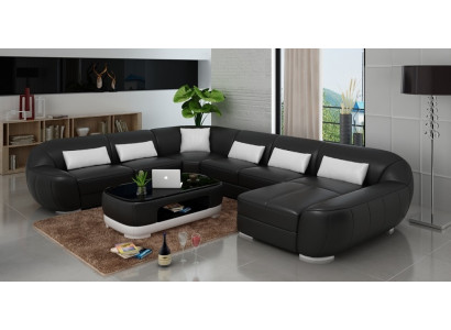 Moderno sofá de cuero + USB, sofá esquinero paisaje de sala, cojín de asiento conjunto de sofá nuevo.