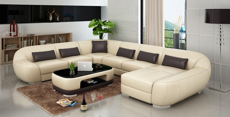 Moderno sofá de cuero + USB, sofá esquinero paisaje de sala, cojín de asiento conjunto de sofá nuevo.