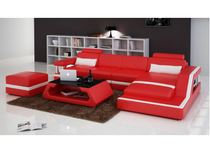 Sofá de cuero Sofá de esquina Moderno Sofá de esquina de diseño conjunto de decoración