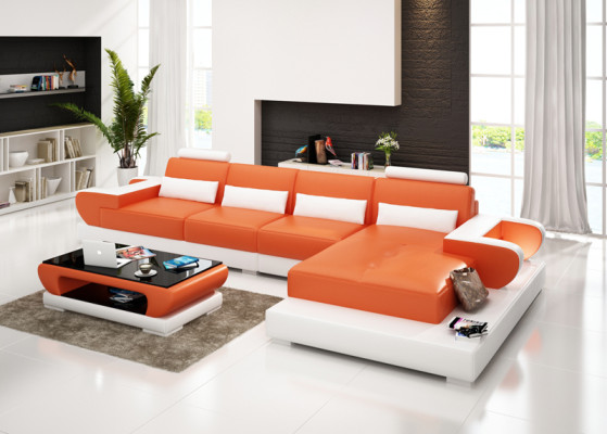 Sofá de cuero Sofá Sofá de la sala Sofá de esquina Juego de sofá Diseño moderno Sofá G8003C