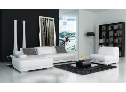 Sofá de cuero con USB Sofá sofá paisaje interior de la sala de estar Sofá en forma de L Sofá conjunto de esquina Diseño + Sillón
