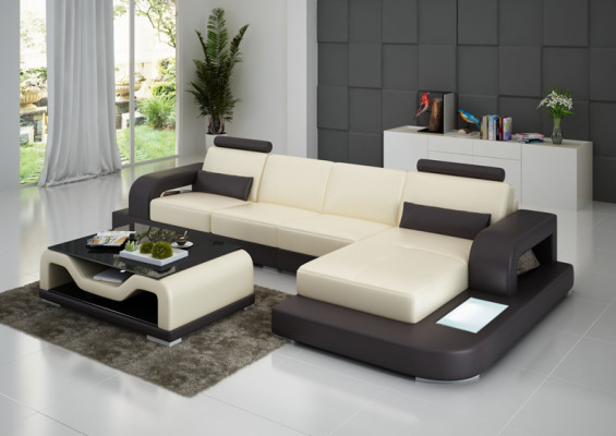 Sofá de cuero Sofá Sofá de esquina Lounge Sofá Sofá de esquina Conjunto de esquina Diseño Sofá Moderno G8007C