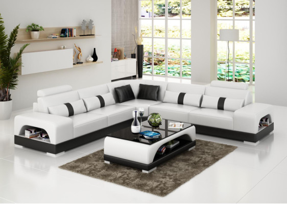 Sofá acolchado exclusivo en forma de L. Diseño elegante para tu hogar.