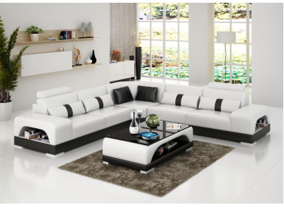 Sofá acolchado exclusivo en forma de L. Diseño elegante para tu hogar.