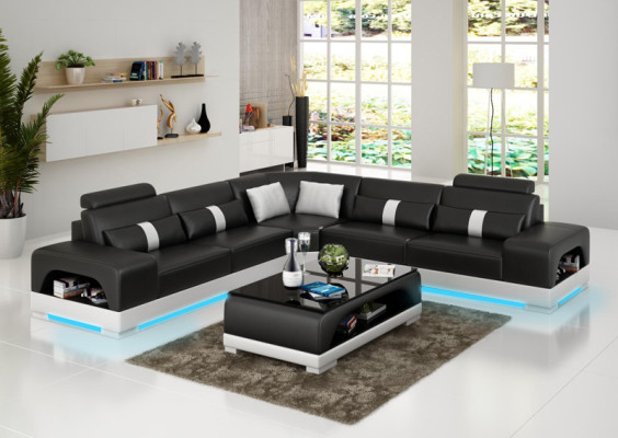 Sofá acolchado exclusivo en forma de L. Diseño elegante para tu hogar.